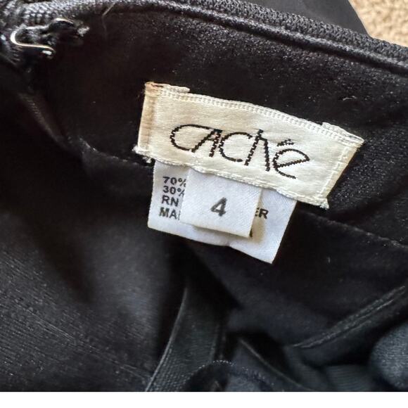 Vintage Cache Y2K Maxi Dress Black Beaded Gown Grunge Strapless 90s Evening - Picture 2 of 9